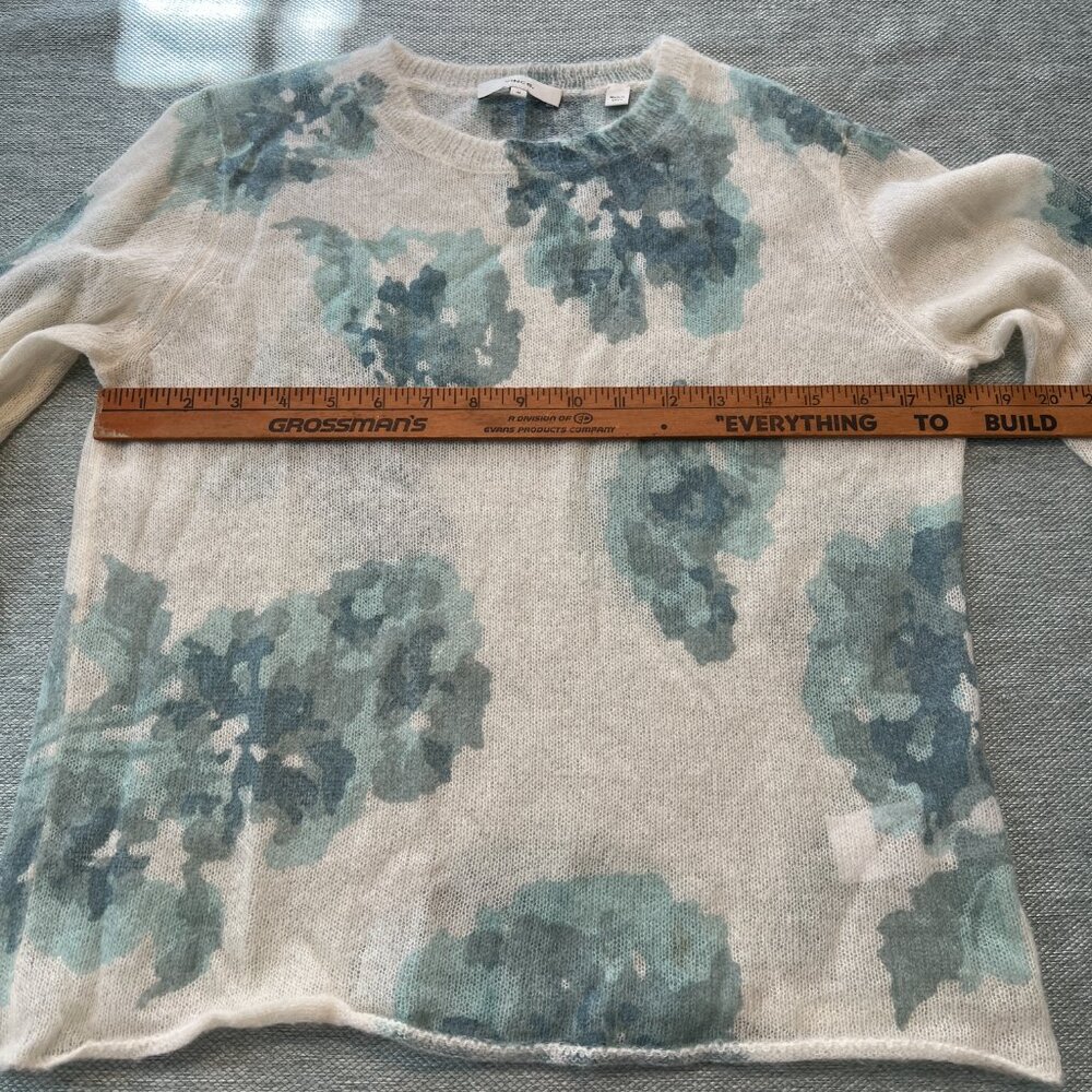 VINCE DAHLIA PRINT MOHAIR ALPACA BLEND SWEATER SIZE M - Picture 6 of 9